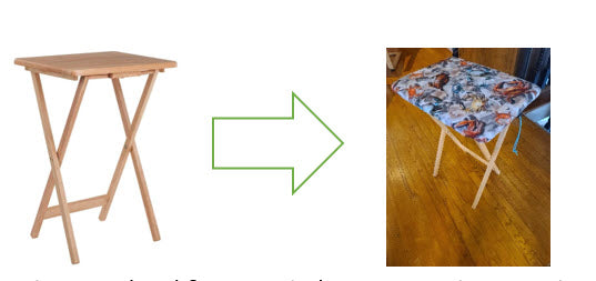 COVER & PAD PATTERN for TV Tray Table ~ turn your portable wood TV table into a mini ironing board!