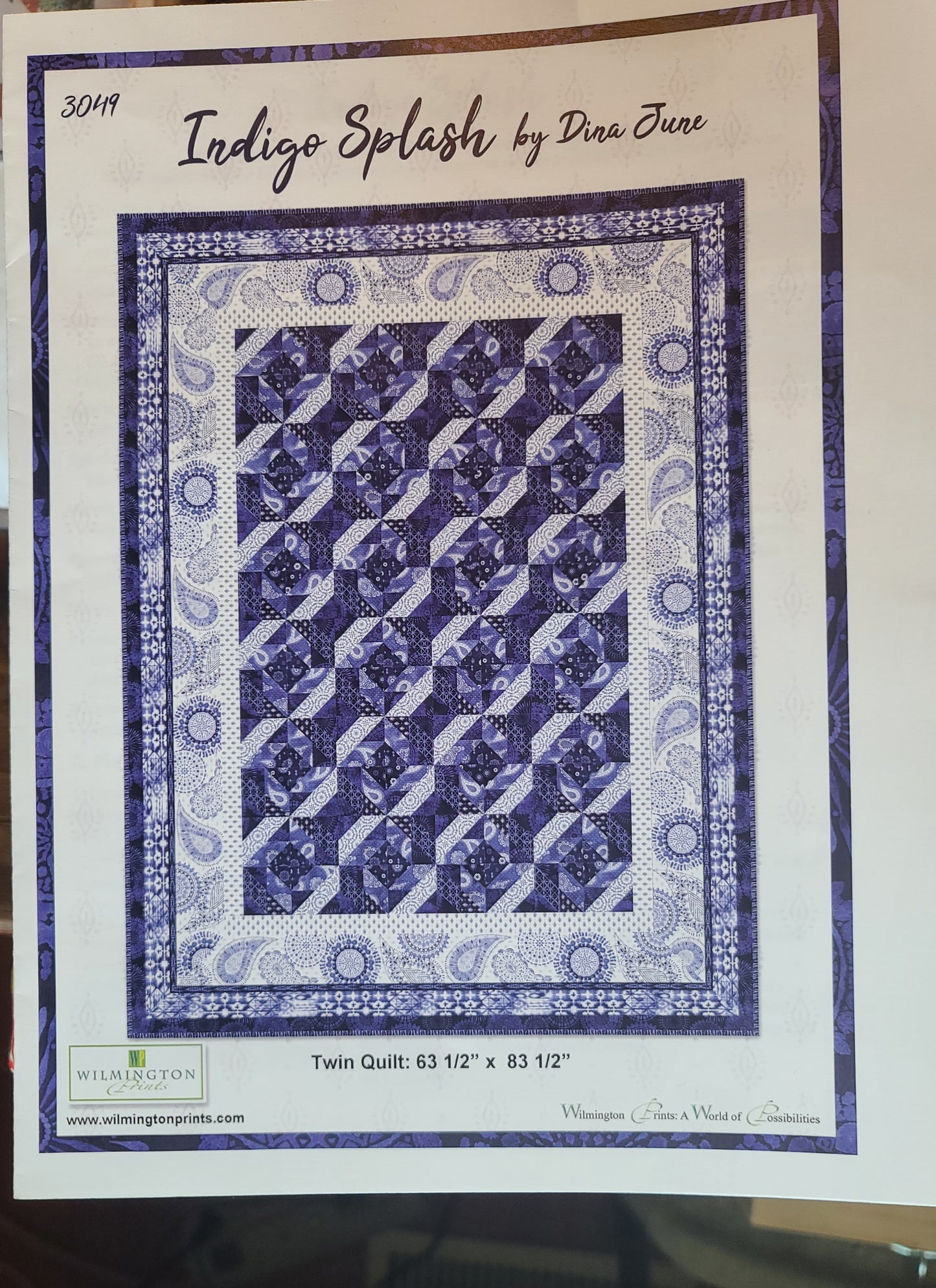 Quilt Top Kit (Twin appx 63" × 83") Indigo Splash