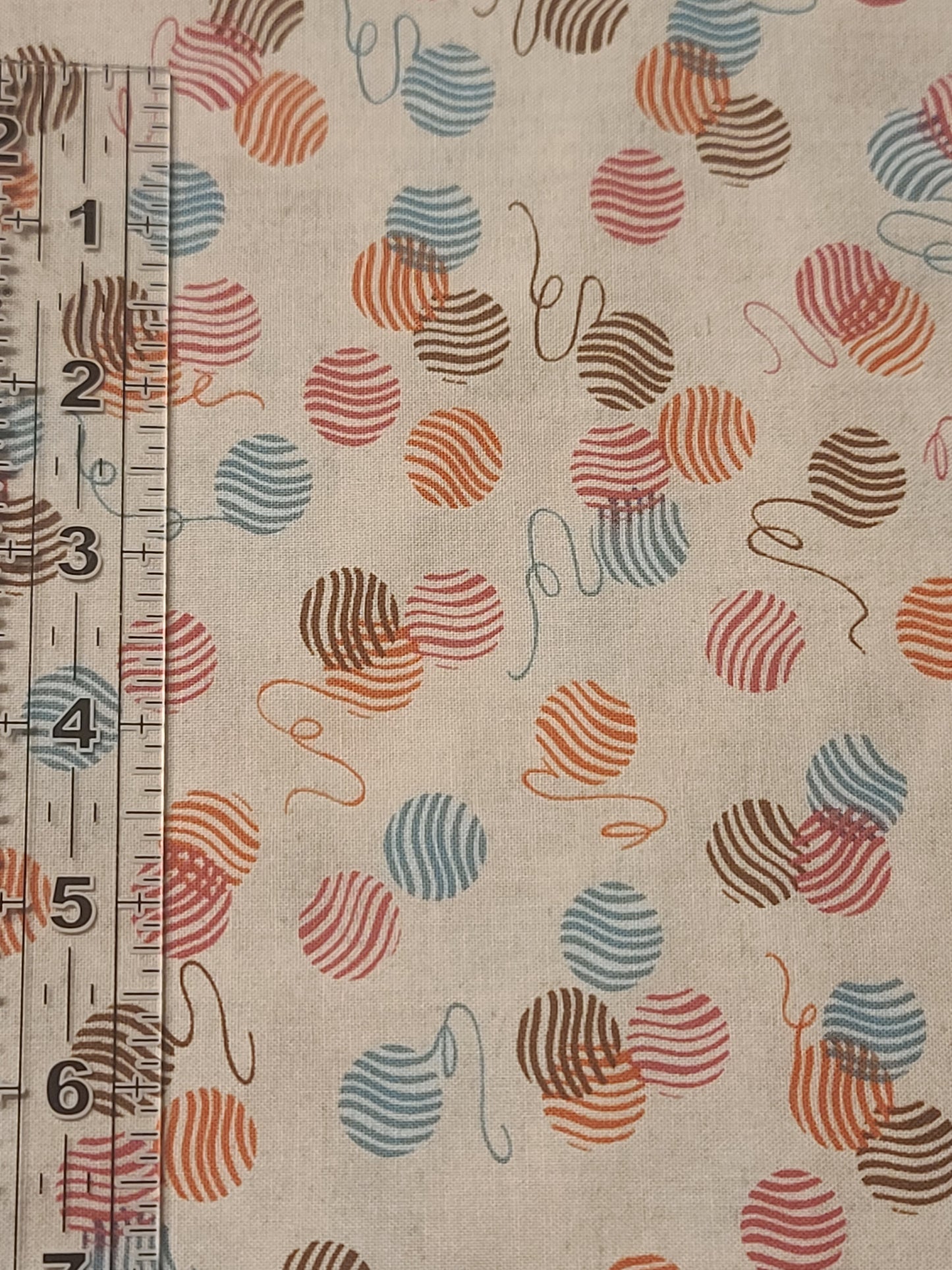 STRING BALLS - companion fabric to cat quotes! 100% cotton