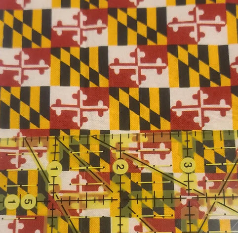 Maryland Flag QUILTERS' COTTON fabric - by the HALF YARD - appx 58" wide