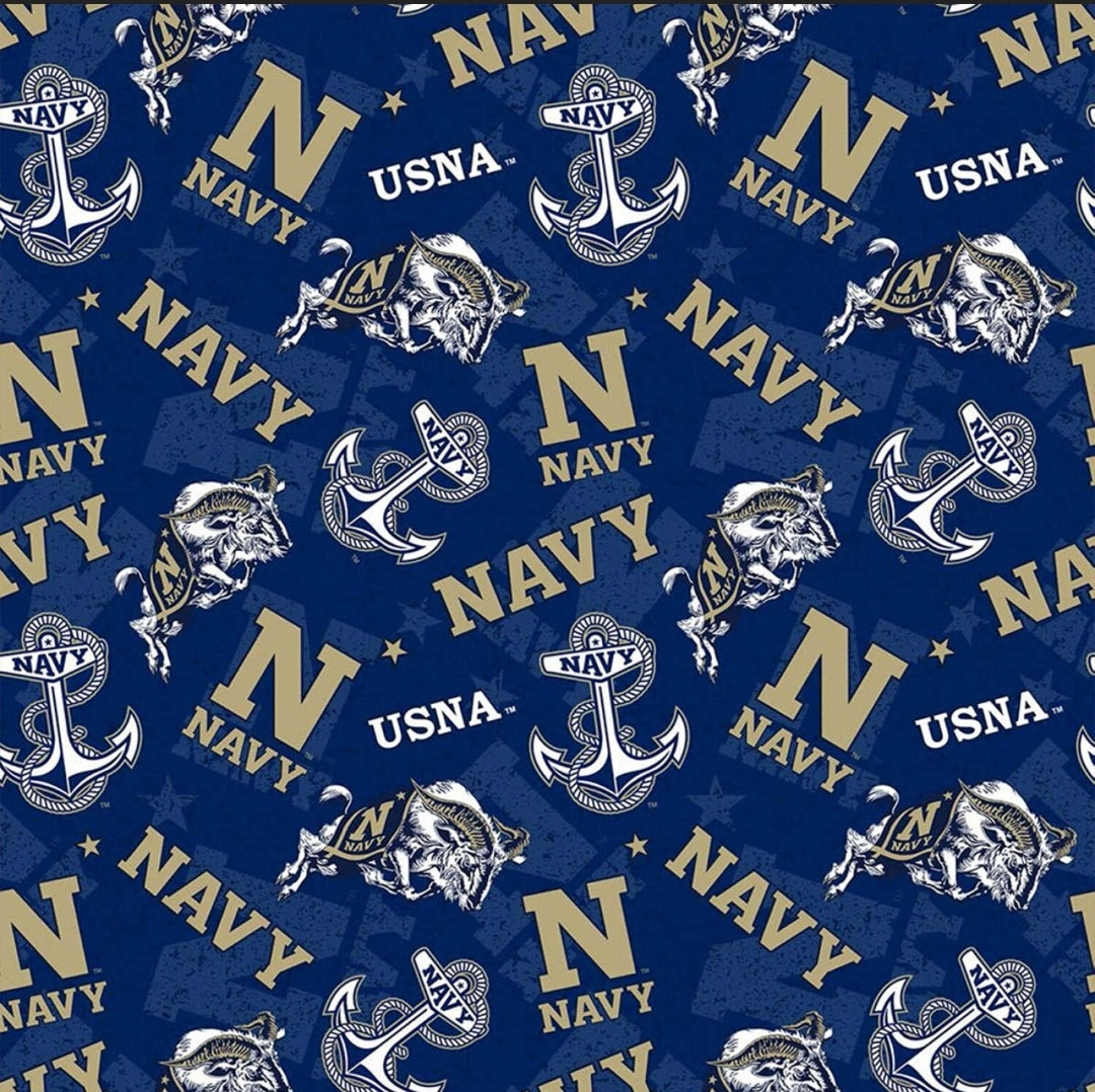 Go Navy! USNA - QUILTERS' COTTON fabric - by the HALF YARD