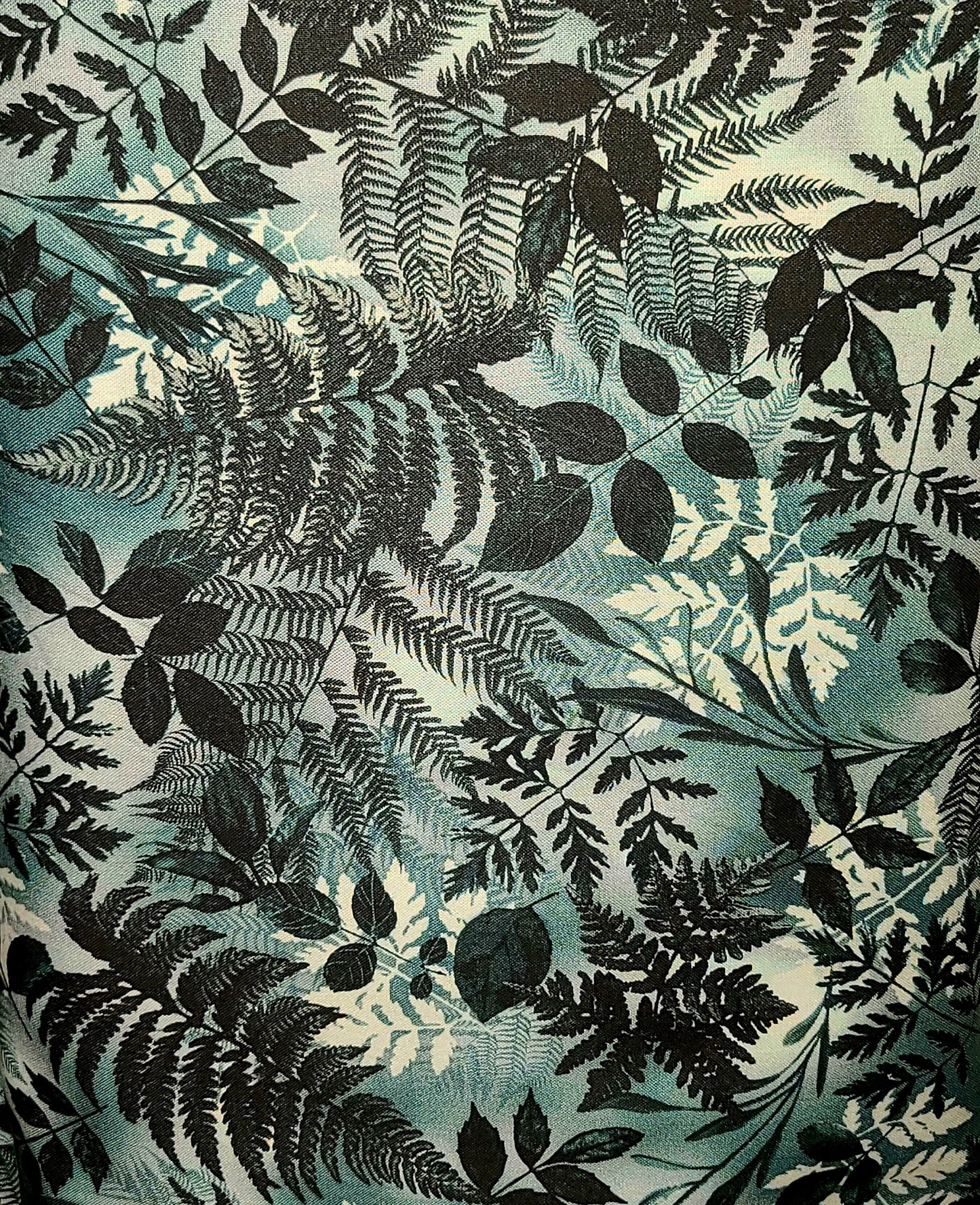 108" Wide Cotton fabric - 100% Cotton fabric - for large quilt backing BENTAREX Fern Fantasy midnight
