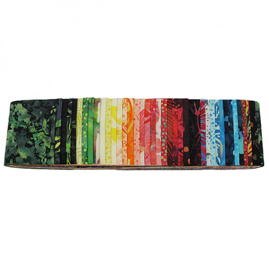 BaliPops Pk/40 Pre-cut fabric strips 2 1/2" Tutti Fruiti multicolor batik prints 100% Cotton