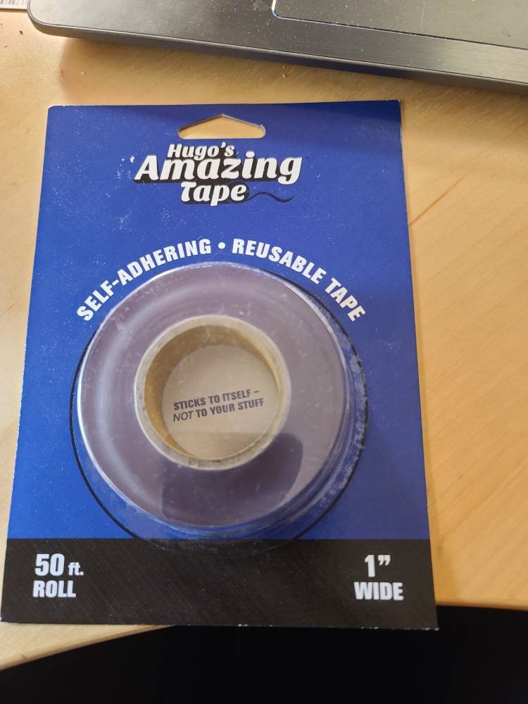 Hugo's Amazing Tape 1" x 50 ft Roll - keep your sewing threads neat and organized.  Self Adhering, Reusable