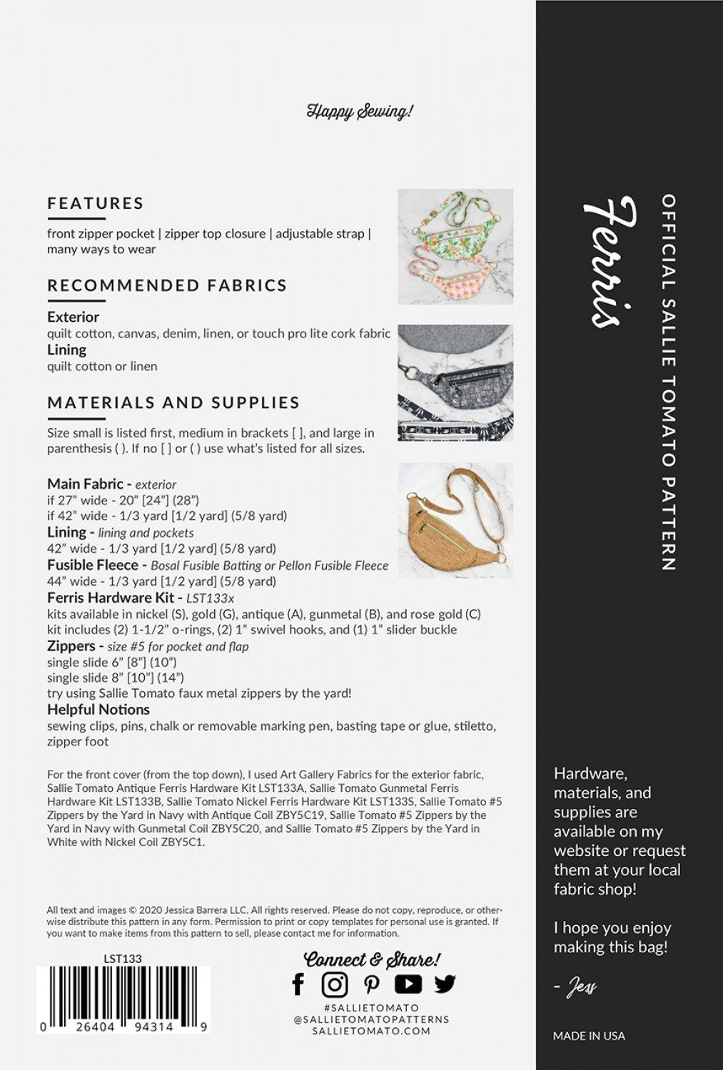 Ferris Waist Pouch - Fannie Pack PATTERN