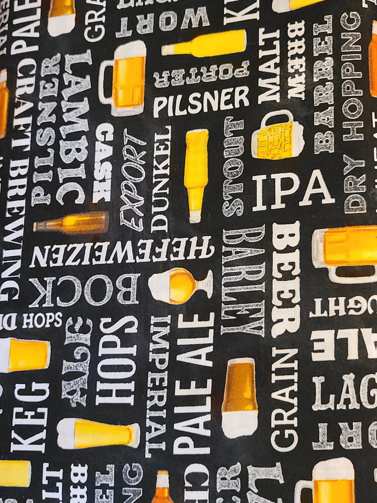 Beer Lovers' QUILTERS' COTTON fabric - by the HALF YARD