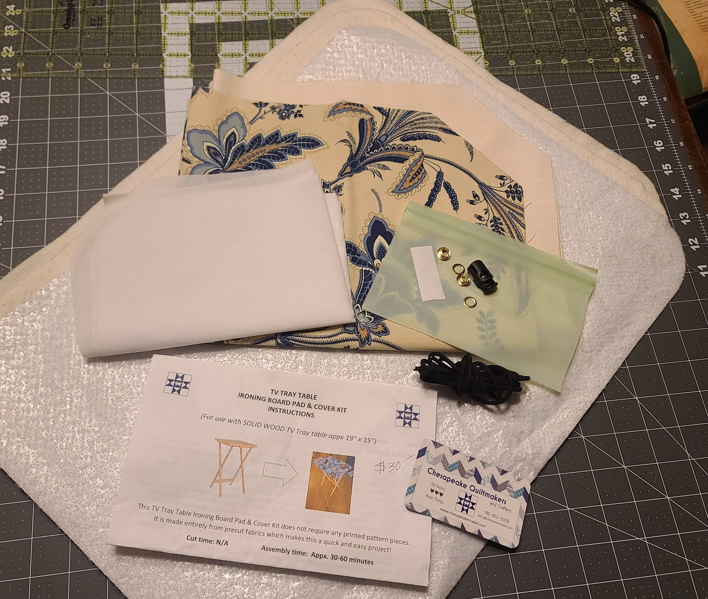DIY (you sew) - Pre-Cut COVER & PAD KIT for TV Tray Table ~ turn your portable table into a mini ironing board