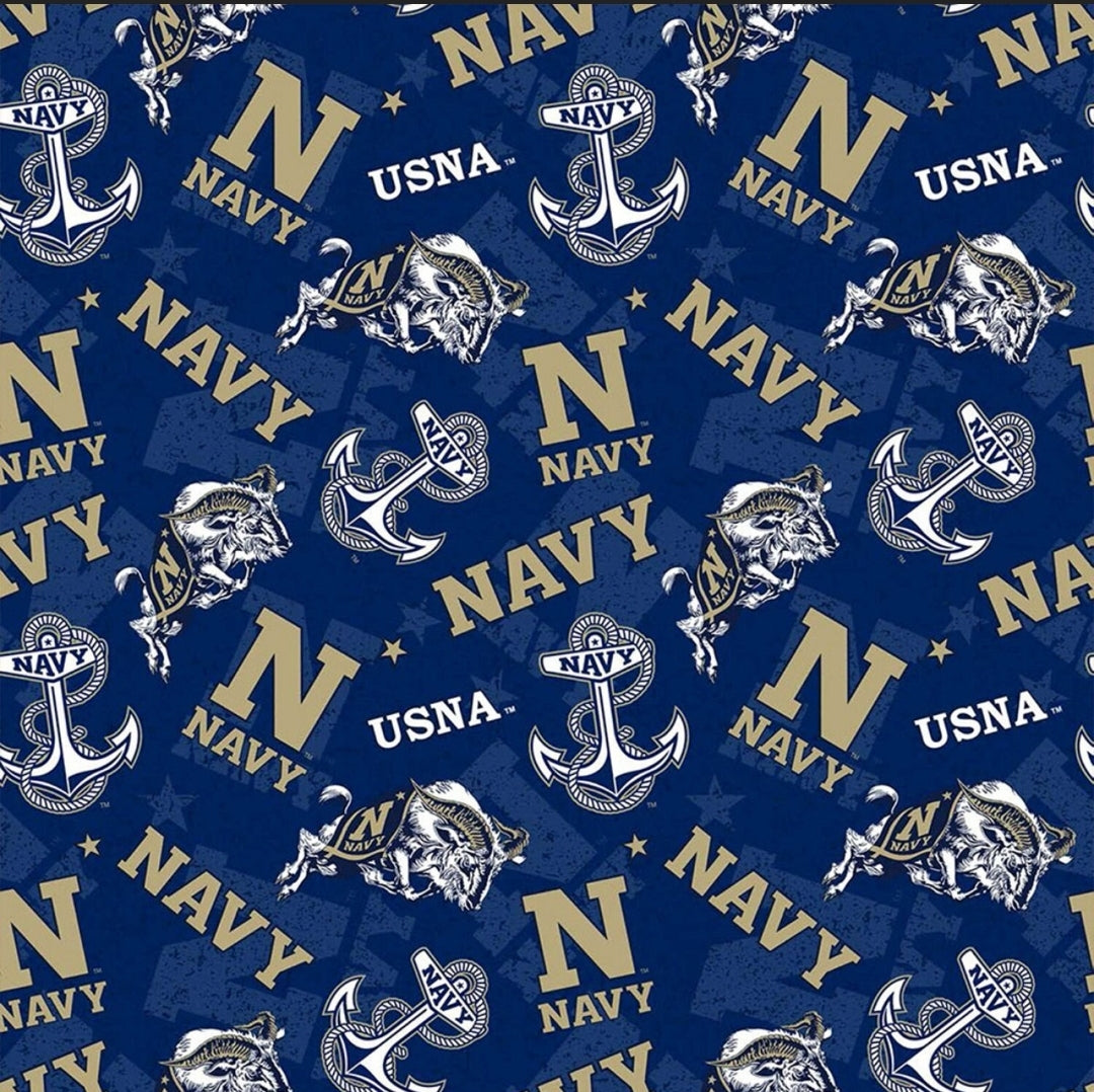 Go Navy! USNA - QUILTERS' COTTON fabric - by the HALF YARD