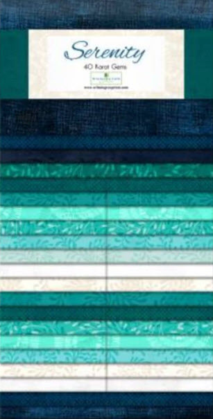 SERENITY Pk/40 Pre-cut fabric strips 2-1/2in Karat Gems 100% Cotton for quilts, jellyroll projects