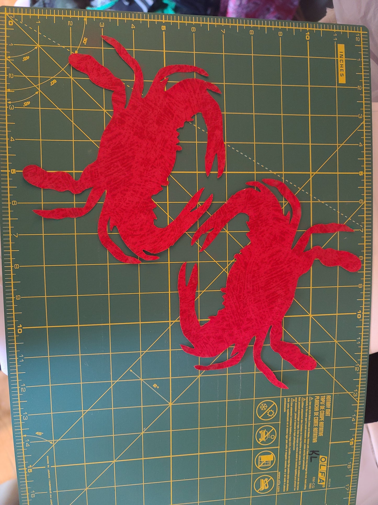 Pre-cut Iron-on CRAB & MALLET Applique