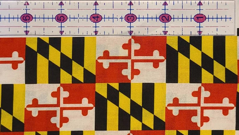 Maryland Flag QUILTERS' COTTON fabric - by the HALF YARD - appx 58" wide