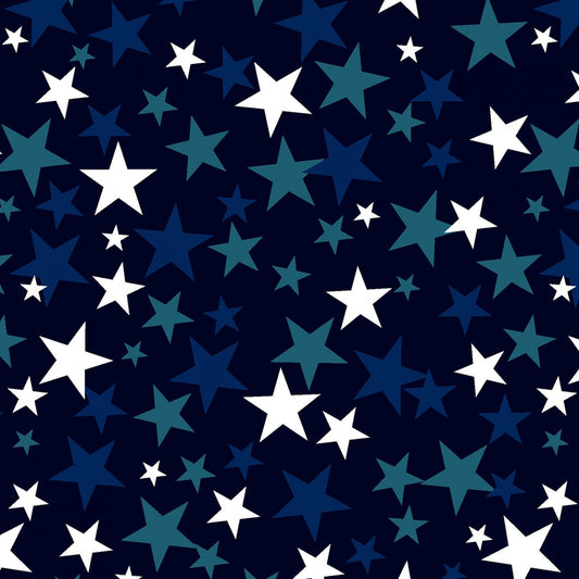 PATRIOTIC STARS - 100% Cotton fabric (108" wide) by the HALF YARD - for large quilt backing.