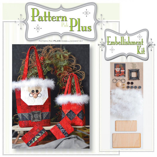 SANTA GIFT BAG PATTERN PLUS Decorative Embellishment Kit.  Get into the sprit of Christmas all year!