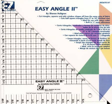 EZ Angle II - Half Square Triangle 10.5 in Quilters' Ruler - for quilting and crafts
