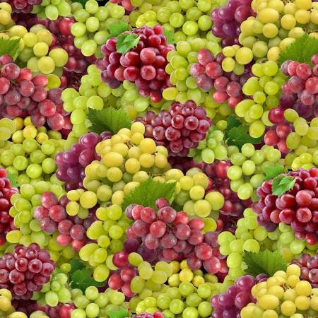GRAPES! cotton novelty fabric Multiple quantities will ship as one continuous cut.